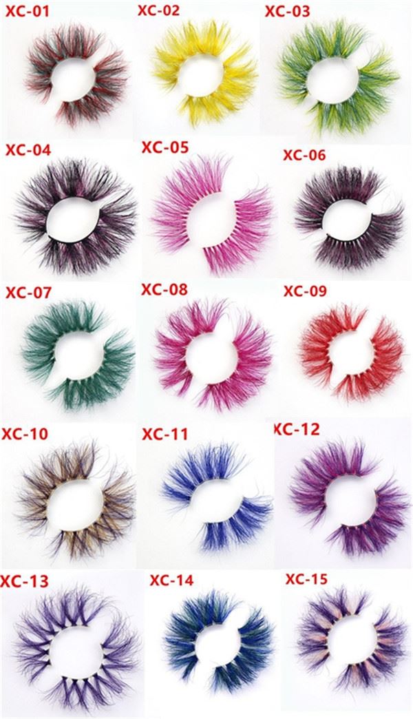 25mm colored mink lashes 01-15