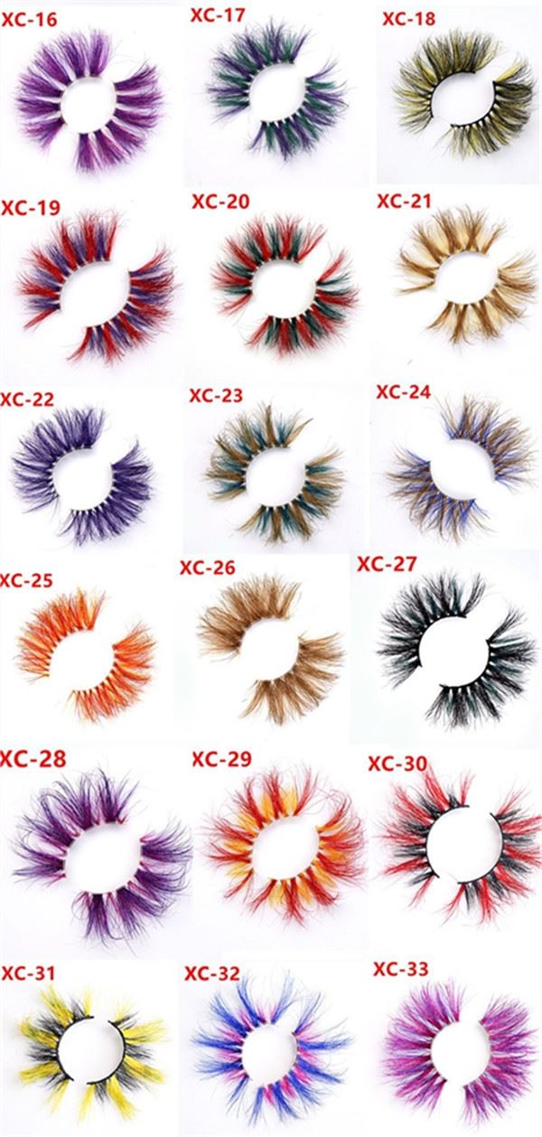 25mm colored mink lashes16-33